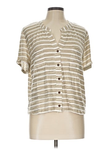 Greige Short Sleeve Henley (view 1)