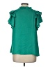 Glam 100% Polyester Teal Short Sleeve Blouse Size L - photo 2