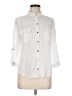 DR2 100% Rayon Solid White 3/4 Sleeve Button-Down Shirt Size M - photo 1