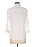 DR2 100% Rayon Solid White 3/4 Sleeve Button-Down Shirt Size M - photo 2