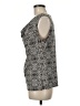 Ellen Tracy Animal Print Black Silver Sleeveless Blouse Size M - photo 5