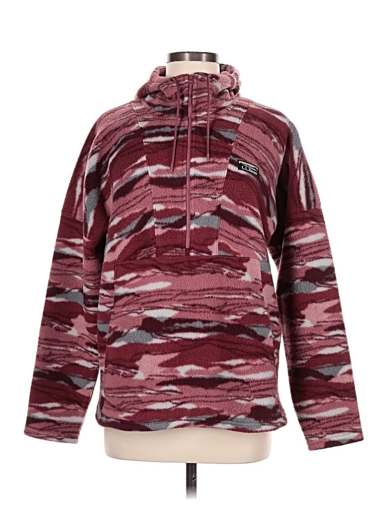 Pre-owned L.l.bean Pullover Hoodie In Burgundy