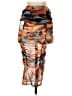 Forever 21 Graphic Orange Formal Skirt Size XS - photo 2