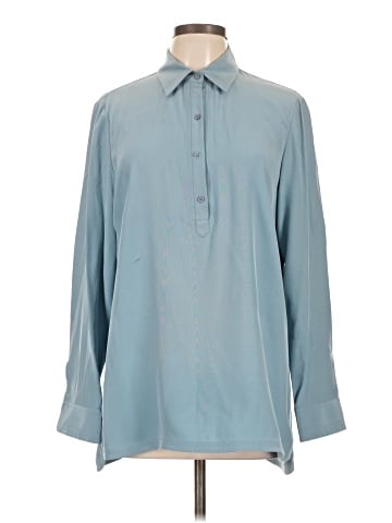 Lafayette 148 New York Long Sleeve Silk Top (view 1)