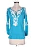Cache Blue Long Sleeve Blouse Size XS - photo 1