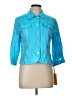 Ruby Rd. Teal 3/4 Sleeve Button-Down Shirt Size 10 Petite - photo 1