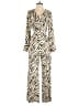 AaKaa 100% Polyester Animal Print Ivory Jumpsuit Size S - photo 1