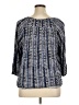 Daisy Fuentes 100% Rayon Blue 3/4 Sleeve Blouse Size XL - photo 2