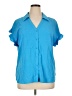 Pleione 100% Polyester Blue Short Sleeve Blouse Size XL - photo 1