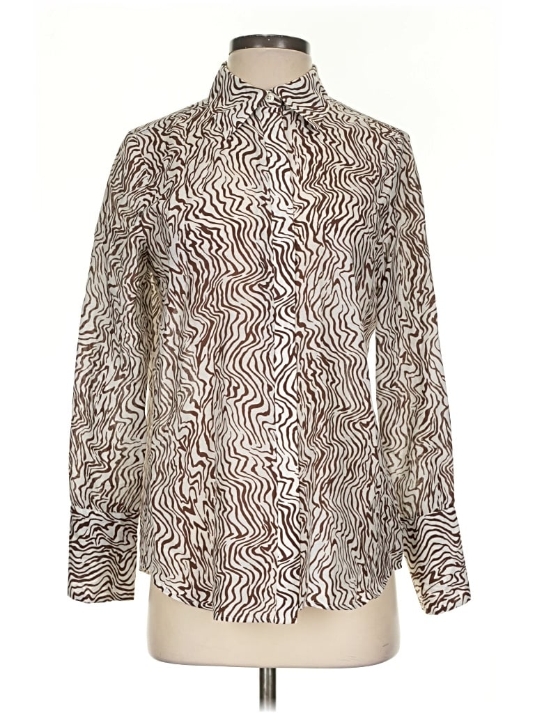 Pre-owned E3 By Etcetera Long Sleeve Blouse In Ivory