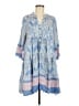 Assorted Brands Damask Pink Blue Casual Dress Size M (estimated) - photo 1
