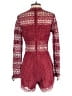 Saylor 100% Polyester Burgundy Romper Size M - photo 2