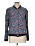 Free People 100% Rayon Floral Damask Blue Jacket Size L - photo 1