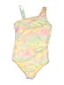 Lands' End Tie-dye Yellow One Piece Swimsuit Size 8 - photo 1