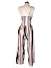 Liberty Love 100% Polyester Stripes White Brown Jumpsuit Size M - photo 2