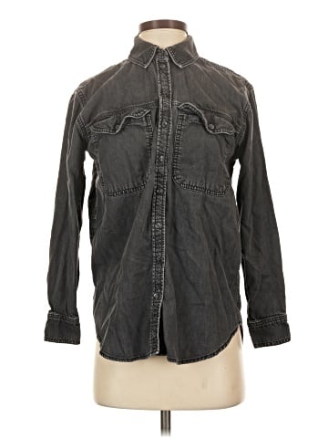 Topshop Long Sleeve Button-Down Shirt (view 1)