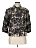 N Touch Metallic Silver 3/4 Sleeve Blouse Size 10 - photo 1