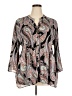 Spense 100% Polyester Paisley Black 3/4 Sleeve Blouse Size 3X - photo 1