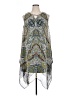 MSK 100% Polyester Paisley Green Casual Dress Size 14 - photo 1