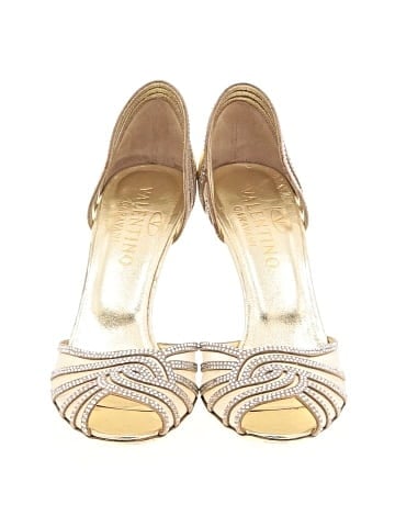 Valentino Garavani Crystal Peep Toe D'Orsay Pumps (view 2)