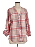 Soft Joie 100% Cotton Plaid Red 3/4 Sleeve Blouse Size M - photo 1
