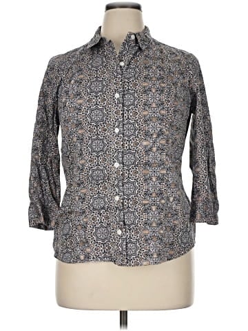 Dana Buchman 3/4 Sleeve Button-Down Shirt (view 1)