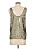 Banana Republic 100% Polyester Metallic Silver Sleeveless Blouse Size S - photo 2