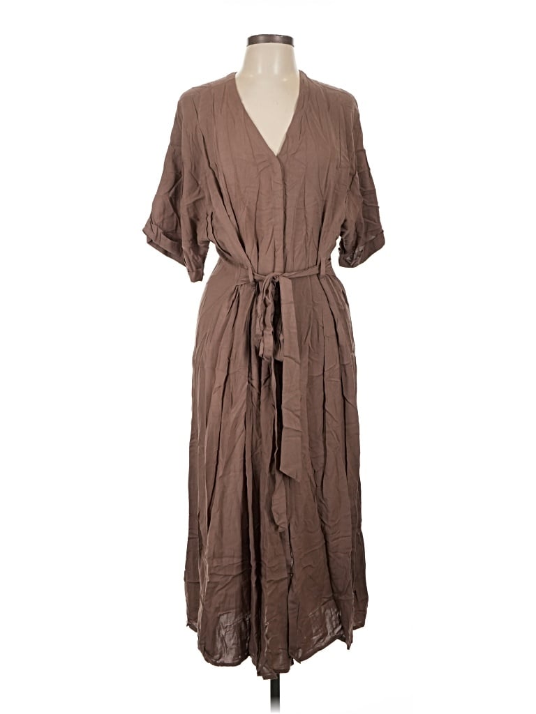 Pre-owned Assorted Brands Casual Dress In Brown