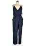 dip 100% Rayon Solid Blue Jumpsuit Size L - photo 1