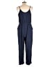 dip 100% Rayon Solid Blue Jumpsuit Size L - photo 2