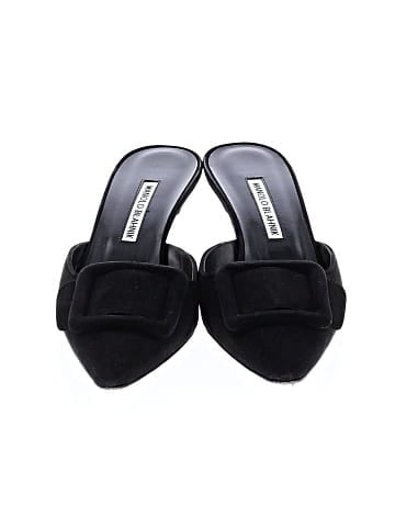 Manolo Blahnik suede kitten heel mules (view 2)