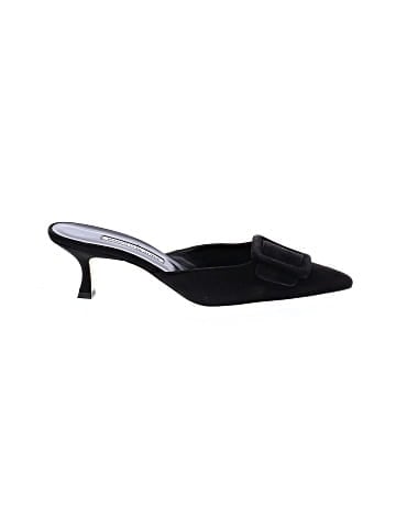 Manolo Blahnik suede kitten heel mules (view 1)