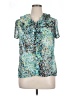 East5th 100% Polyester Teal Short Sleeve Blouse Size XL - photo 1