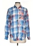 Joules 100% Linen Checkered-gingham Blue Long Sleeve Button-Down Shirt Size 2 - photo 1