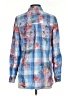Joules 100% Linen Checkered-gingham Blue Long Sleeve Button-Down Shirt Size 2 - photo 2