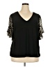 Cynthia Steffe Black Short Sleeve Blouse Size 2X - photo 1