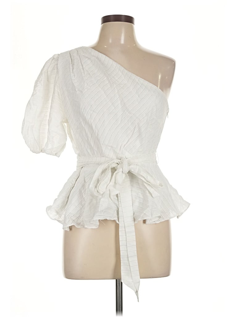 Pre-owned Nine West Short Sleeve Blouse In White