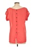 Edge 100% Polyester Orange Short Sleeve Blouse Size L - photo 2