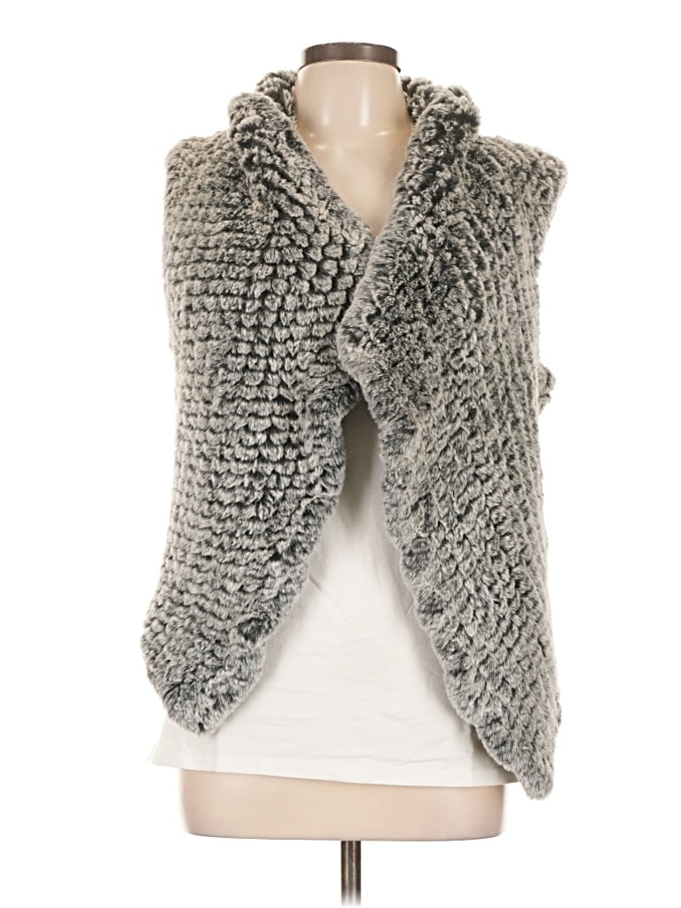 Pre-owned Bagatelle Faux Fur Vest In Gray