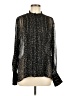 Rag & Bone Metallic Black Long Sleeve Blouse Size M - photo 1
