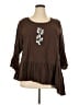 Indigo 100% Cotton Brown 3/4 Sleeve Top Size XXL - photo 1