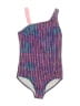Lands' End Chevron-herringbone Purple One Piece Swimsuit Size 8 - photo 1