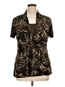 Choices Brown Short Sleeve Blouse Size XL - photo 1