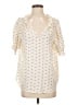 Tamara H. 100% Polyester Ivory Short Sleeve Blouse Size M - photo 1