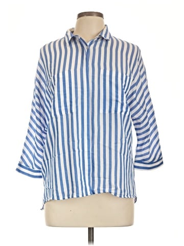 Zara Basic 3/4 Sleeve Button-Down Shirt (view 1)