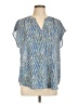 Liz Claiborne 100% Polyester Blue Short Sleeve Blouse Size L - photo 1