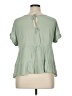 True Craft 100% Rayon Green Short Sleeve Top Size XL - photo 2