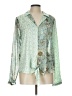 Mystree 100% Polyester Paisley Green Long Sleeve Blouse Size L - photo 1