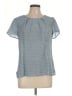 Talbots 100% Silk Graphic Blue Short Sleeve Silk Top Size 10 - photo 1