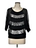 Eyelash Couture Black 3/4 Sleeve Top Size L - photo 1